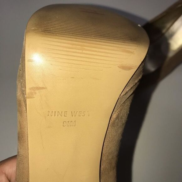 Nine West Tan Suede Platform Pumps Heels 9 1/2 - Picture 8 of 8